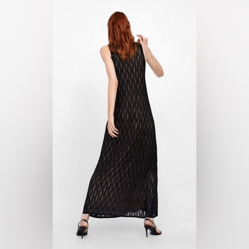 Zara limited edition beaded maxi dress NWT - Picture 2 of 8